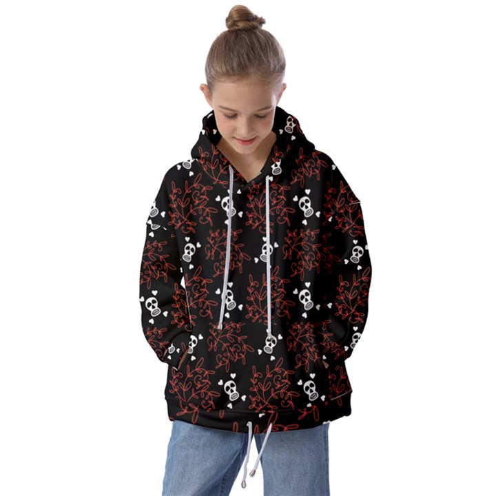 Red Skulls Kids  Oversized Hoodie