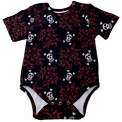 Red Skulls Baby Short Sleeve Onesie Bodysuit