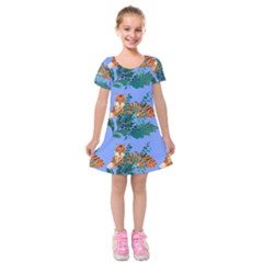 Nature King Kids  Short Sleeve Velvet Dress