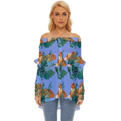 Nature King Off Shoulder Chiffon Pocket Shirt