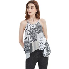 Abstract Pattern Flowy Camisole Tank Top