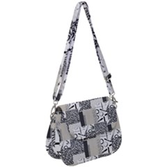 Abstract Pattern Saddle Handbag by Sparkle