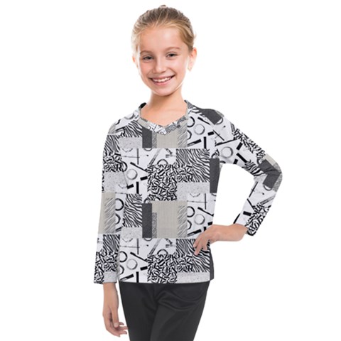 Abstract Pattern Kids  Long Mesh Tee by Sparkle