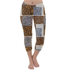 Animal Skin Pattern Capri Winter Leggings 