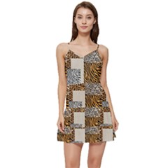 Animal Skin Pattern Short Frill Dress