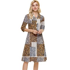 Animal Skin Pattern Classy Knee Length Dress