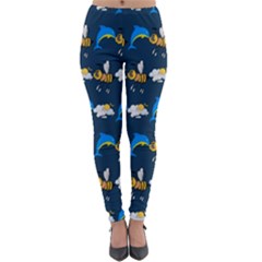 Dolphins Bees Pattern Lightweight Velour Leggings by Sparkle