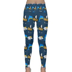 Dolphins Bees Pattern Lightweight Velour Classic Yoga Leggings by Sparkle