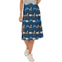 Dolphins Bees Pattern Midi Panel Skirt View1