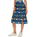 Dolphins Bees Pattern Midi Panel Skirt View2