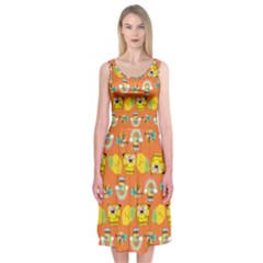 Minionspattern Midi Sleeveless Dress by Sparkle