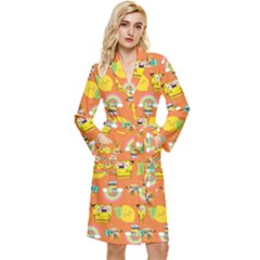 Minionspattern Long Sleeve Velour Robe by Sparkle