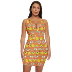 Minionspattern Draped Bodycon Dress