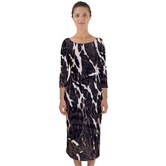 Abstract Light Games 2 Quarter Sleeve Midi Bodycon Dress by DimitriosArt