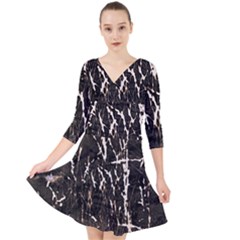 Abstract Light Games 2 Quarter Sleeve Front Wrap Dress by DimitriosArt