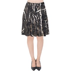 Abstract Light Games 2 Velvet High Waist Skirt by DimitriosArt