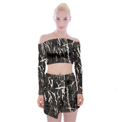 Abstract Light Games 2 Off Shoulder Top With Mini Skirt Set by DimitriosArt