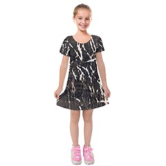 Abstract Light Games 2 Kids  Short Sleeve Velvet Dress