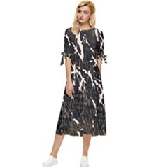 Abstract Light Games 2 Bow Sleeve Chiffon Midi Dress by DimitriosArt