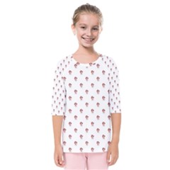 Weird Fantasy Bird Drawing Motif Pattern Kids  Quarter Sleeve Raglan Tee