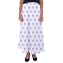 Weird Fantasy Bird Drawing Motif Pattern Flared Maxi Skirt View1