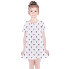 Weird Fantasy Bird Drawing Motif Pattern Kids  Simple Cotton Dress