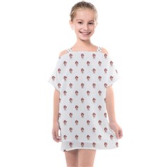 Weird Fantasy Bird Drawing Motif Pattern Kids  One Piece Chiffon Dress by dflcprintsclothing