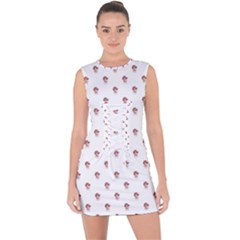 Weird Fantasy Bird Drawing Motif Pattern Lace Up Front Bodycon Dress by dflcprintsclothing