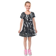 Abstract Light Games 3 Kids  Short Sleeve Velvet Dress by DimitriosArt