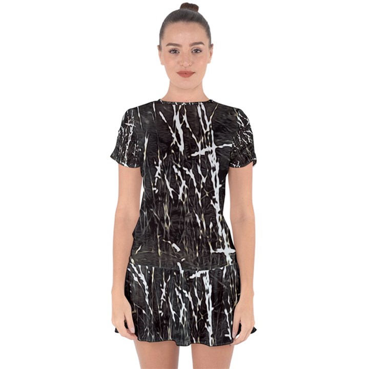 Abstract light games 3 Drop Hem Mini Chiffon Dress