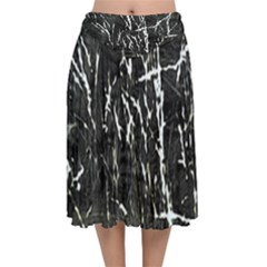 Abstract Light Games 3 Velvet Flared Midi Skirt by DimitriosArt