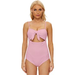 Pink Knot Front One-piece Swimsuit