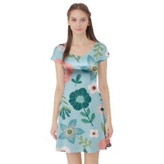 Flower Short Sleeve Skater Dress by zappwaits