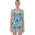 Flower Tie Front Two Piece Tankini View1