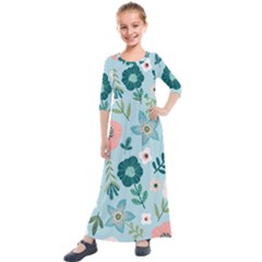 Flower Kids  Quarter Sleeve Maxi Dress by zappwaits