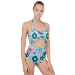 Flower Scallop Top Cut Out Swimsuit by zappwaits