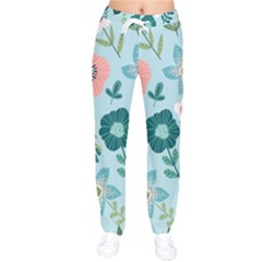 Flower Women Velvet Drawstring Pants by zappwaits