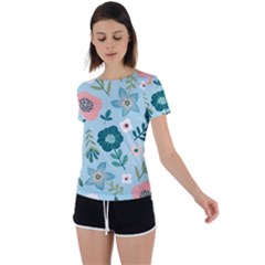 Flower Back Circle Cutout Sports Tee by zappwaits