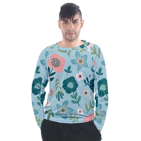 Flower Men s Long Sleeve Raglan Tee by zappwaits