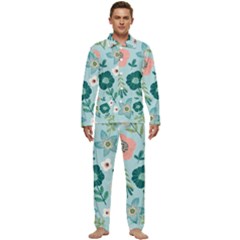 Flower Men s Long Sleeve Velvet Pocket Pajamas Set