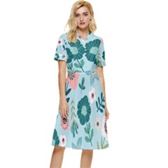 Flower Button Top Knee Length Dress by zappwaits