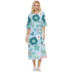 Flower Double Cuff Midi Dress by zappwaits