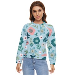 Flower Women s Long Sleeve Raglan Tee