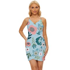 Flower Wrap Tie Front Dress