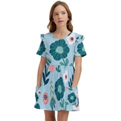 Flower Kids  Frilly Sleeves Pocket Dress by zappwaits