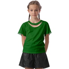 Dark Green Kids  Front Cut Tee by retrotoomoderndesigns