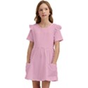 Pink Kids  Frilly Sleeves Pocket Dress View1