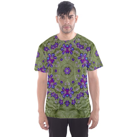 Retro And Tropical Paradise Artwork Men s Sport Mesh Tee by pepitasart