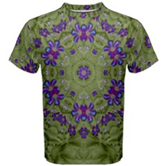 Retro And Tropical Paradise Artwork Men s Cotton Tee by pepitasart