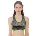 Retro And Tropical Paradise Artwork Sports Bra with Border View1